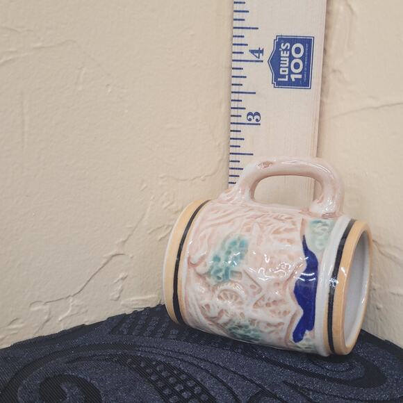 Two- Beer Steins; Miniature German Shot Glass Mugs Ceramic Collectibles Vintage - Picture 7 of 9